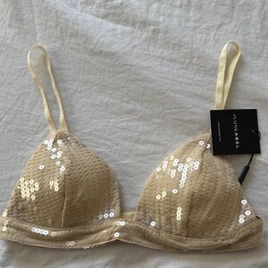 JLUXLABEL Cream Sequin Bralette